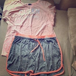 Peach & Gray t-shirt set